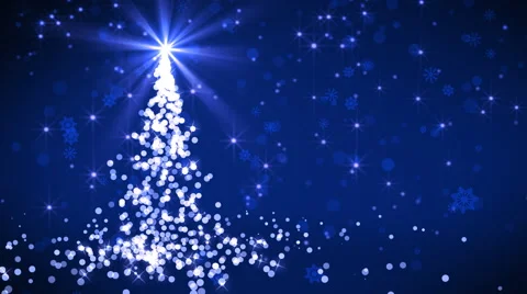 Blue Falling Lights Christmas tree Stock-Footage 44746175