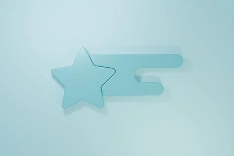 Blue Falling star icon isolated on blue background. Shooting star with star.. Stock Illustration