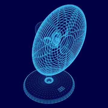 Blue fan with a blue background. Vector illustration Stock Illustration