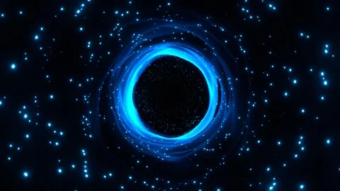 Blue Fantastic Light Vortex with glowing particles Background VJ Loop in 4K Stock Footage 344096961