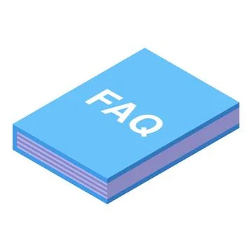 Blue faq book lying open providing answers to frequently asked questions Stockillustratie