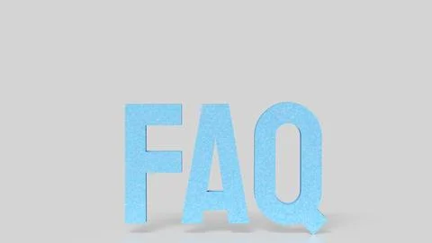 The Blue FAQ on white background 3d Rendering.. Stock Illustration