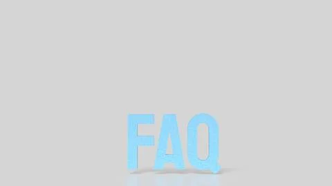 The Blue FAQ on white background 3d Rendering.. Stock Illustration