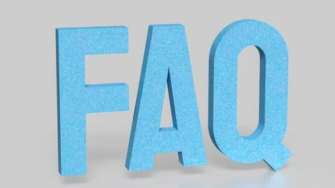 The Blue FAQ on white background 3d Rendering.. Stock Illustration