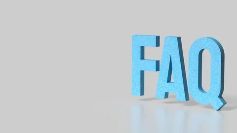 The Blue FAQ on white background 3d Rendering.. Stock Illustration