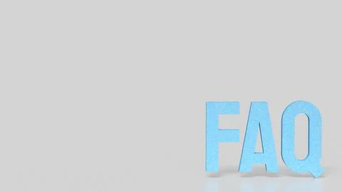 The Blue FAQ on white background 3d Rendering.. Stock Photos