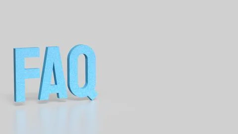 The Blue FAQ on white background 3d Rendering.. Stock Photos