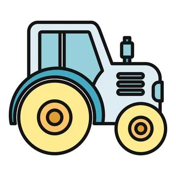 Blue farm tractor icon representing agriculture technology Stock Illustration