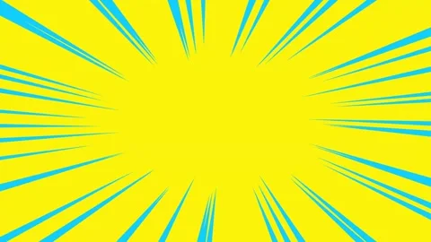 Blue fast speed lines animation on bold yellow background. Anime manga style Stock Footage 306318134