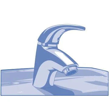 Blue Faucet Stock Illustration
