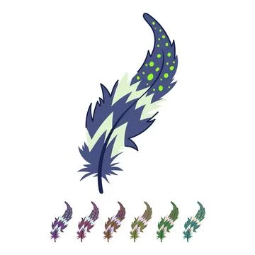 Blue feather exotic bird vector cartoon graphic Illustrazione stock