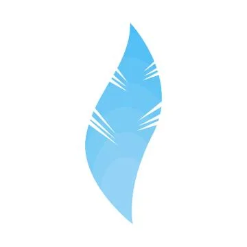 Blue feather isolated. Bird smooth fluffy, Quill soft. Illustrazione stock