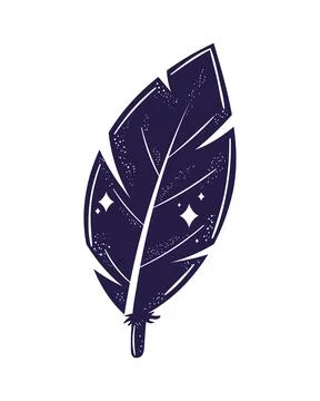 Blue feather silhouette 스톡 일러스트