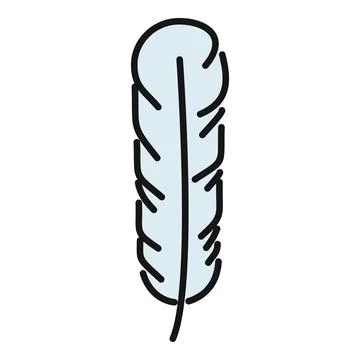 Blue feather symbol representing lightness and nature Stock Illustration