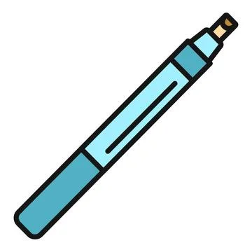 Blue felt tip marker drawing tool icon Stock Illustration
