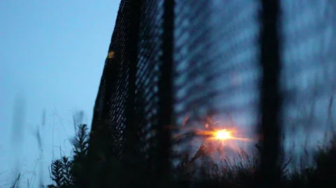 Blue Fence Stock-Footage 33722722