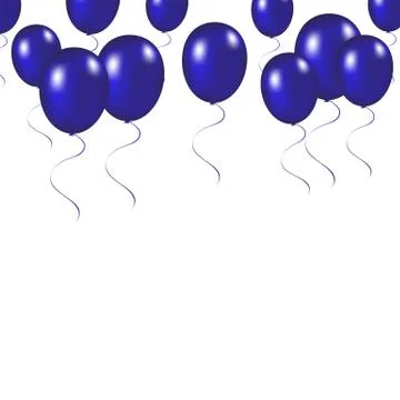 Blue festive balloons background vector illustration on a white Stock Illustration