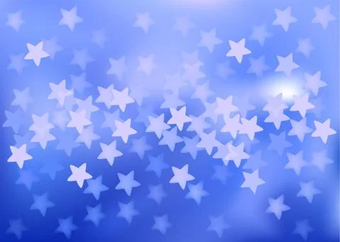 Blue festive lights in star shape, vector background. Stock Illustration