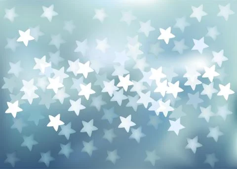 Blue festive lights in star shape, vector background. Stock Illustration