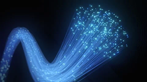 Blue Fiber Optic Cables Digital Data Transmission Concept Stock Footage 320899596