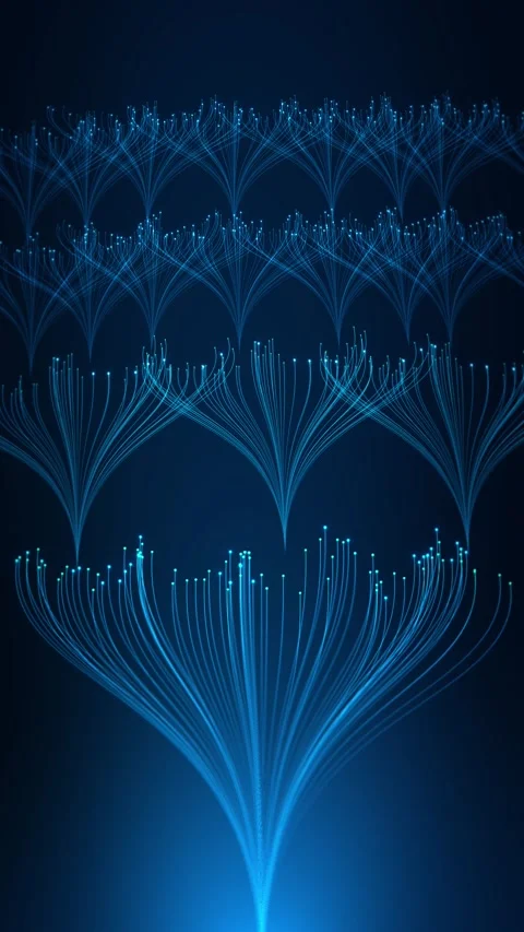 Blue Fiber Optic Network Branches With Glowing Data Connections Stock Footage 342628448