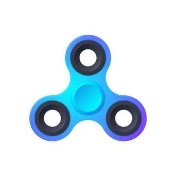 Blue fidget spinner with black elements Stock Illustration