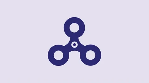 Blue Fidget spinner icon isolated on purple background. Stress relieving toy Stock Footage 232916337