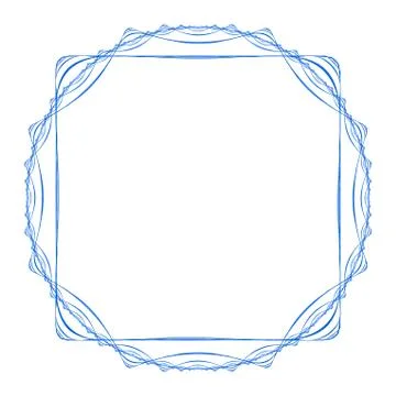 Blue figured frame of square shape Stock Illustration