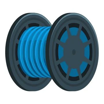 Blue filament on a spool for 3d printer fused deposition modeling イラスト素材