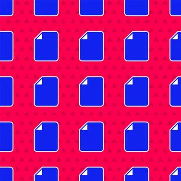 Blue File document icon isolated seamless pattern on red background. Checklist Illustrazione stock