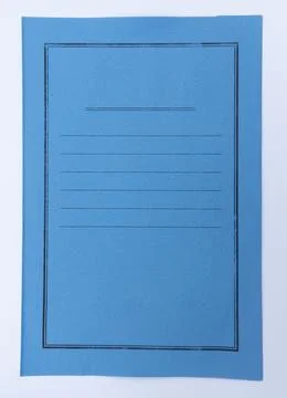 Blue File Folder Cover Isolated on White Background Stockfoto's