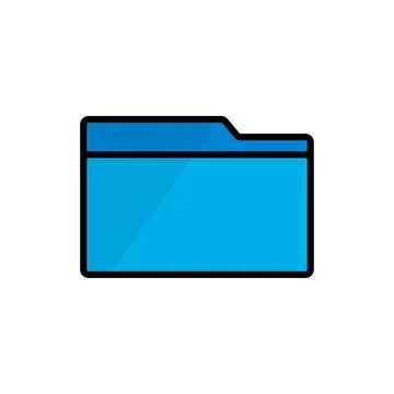 Blue file folder icon. Data management. Vector. Illustrazione stock