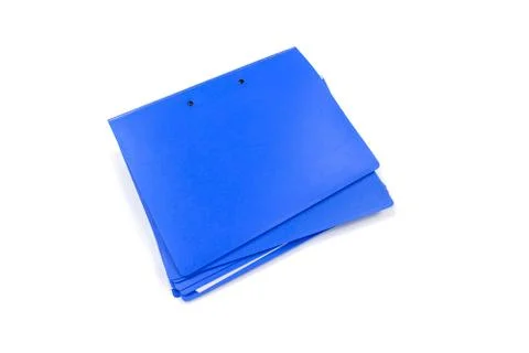 Blue files folder retention of contracts isolated on white background Stock Photos