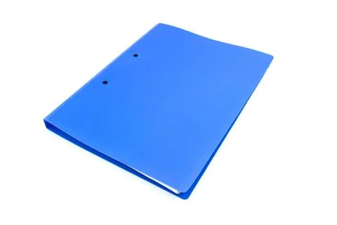 Blue files folder retention of contracts isolated on white background 库存照片