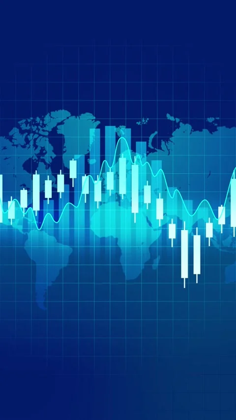 Blue Financial Data Analysis Graph Animation. Stock Footage 317302835