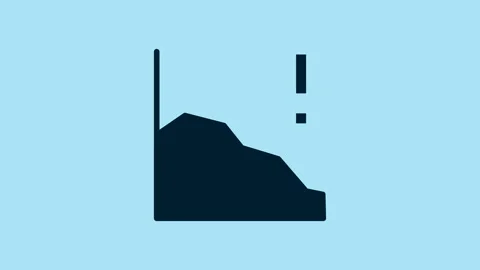 Blue Financial growth decrease icon isolated on blue background. Increasing Stock Footage 230952131