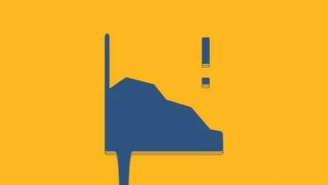 Blue Financial growth decrease icon isolated on orange background. Increasing Stock Footage 234023815