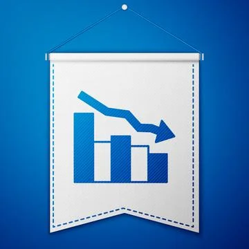 Blue Financial growth decrease icon isolated on blue background. Increasing Stock Illustration