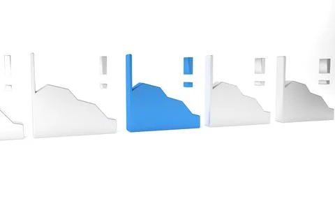 Blue Financial growth decrease icon isolated on white background. Increasin.. Stock Illustration