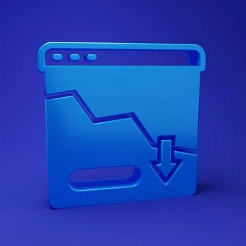 Blue Financial growth decrease icon isolated on blue background. Increasing.. Stock Illustration