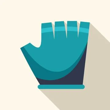 Blue fingerless glove with long shadow icon Stock Illustration
