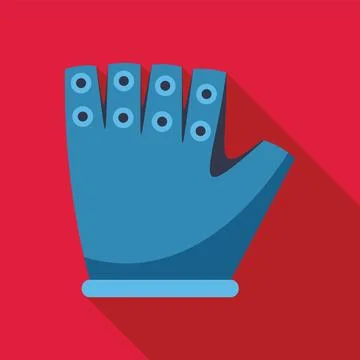 Blue fingerless glove for working with instruments icon Stock Illustration