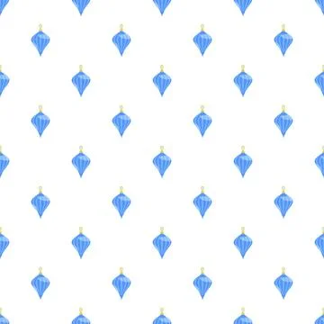 Blue fir tree toy pattern seamless Stock Illustration