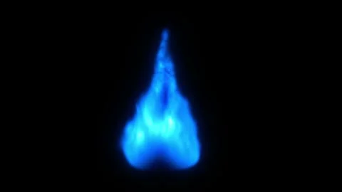 Blue Fire Animation on Black Background Stock Footage 315559174