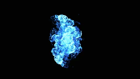 Blue Fire Animation Overlay Stock Footage 230928412