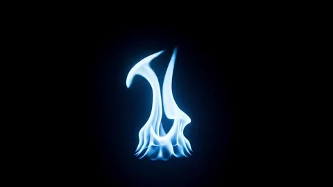 Blue Fire on Black Background Stock Footage 315141824