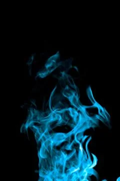 Blue fire on black background Stock Photos