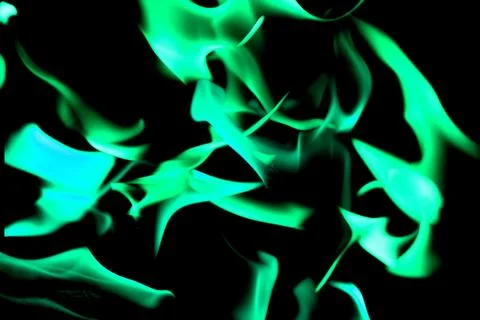 Blue fire on black background Stock Photos