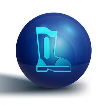 Blue Fire boots icon isolated on white background. Blue circle button. Vector イラスト素材