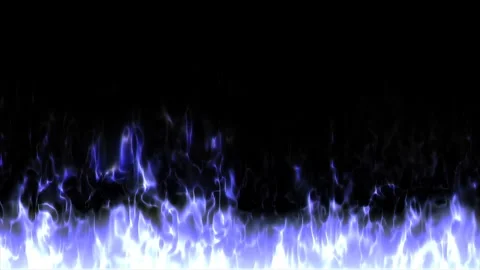 Blue fire burning on black background, loopable neon flame effect 4k Stock Footage 338337231